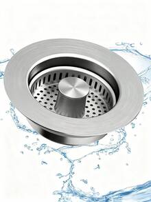 Upgraded 3 In 1 Kitchen Sink Drain Strainer - Stainless Steel Sink Stopper, Anti-Clogging Sink Food Catcher Basket,Kitchen - 銀色 - 查看 7