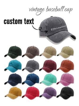 Personalized Retro Cap Custom Text Vintage Casual Daily Hat.