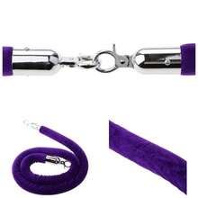 1.5m4.9ft Velvet Rope Crowd Control Stanchion Post - Elegant Queue Line Barrier Business Spaces - 1.5m + Purple - View 1