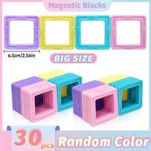 Bloques de construcción magnéticos con forma de triángulo y cuadrado tipo macarrón, juego de construcción STEM, colores aleatorios, juguetes magnéticos educativos para aprender y fomentar la creatividad, ideal como regalo de cumpleaños o Navidad para niños de 3 años en adelante - Multicolor - Ver 12