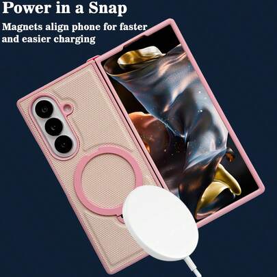 1pc Rhombus Pattern Magnetic Folding Phone Case Compatible With Samsung Galaxy Z Fold 7 Galaxy Z Fold 6 Galaxy Z Fold 5 Galaxy Z Fold 4 Colors P