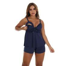 Robe e Baby Doll de Amamentação Renda Elegante Maternidade Enxoval Mamãe Hobby Roupão Short e Blusa Pijama Kimono AZUL MARINHO