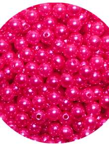 10mm ABS Pearl With Through Hole 125 Units - Crafts - 玫紅色 - 查看 4