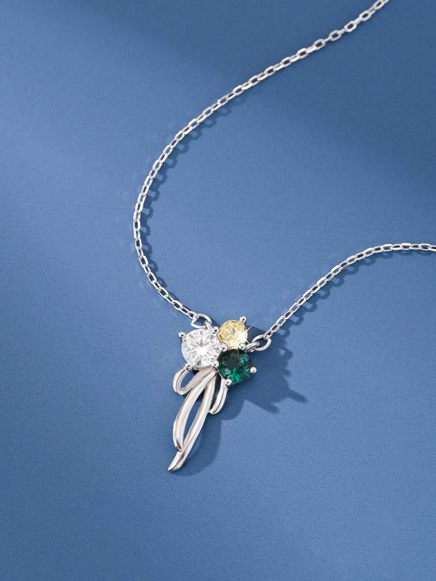 قلادة فضة إسترليني 925 مرصعة بالزركونيا، سلسلة ترقوة، مجوهرات أنيقة للنساء، للصداقة والخطوبة والحفلات والأعياد، هدية بطراز جديد