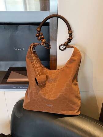 复古豹纹托特包，韩版简约风，大容量，时尚单肩/腋下包