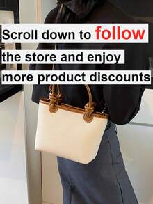 Casual Versatile Canvas Bucket Bag, Women Handbag - Brown - View 2