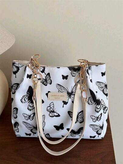 Fashionable Striped Handbag - Women's Large Capacity Shoulder Bag - Zipper Tote Bag, Practical For Daily Use - Minimalist Chain Shoulder Tote Bag, Suitable For Girls, Women, College Students, Young Professionals, And Office Workers, Ideal For Office, Work, Business, Commuting, Also The Best Work Bag For Women, Essential Back-To-School Item.