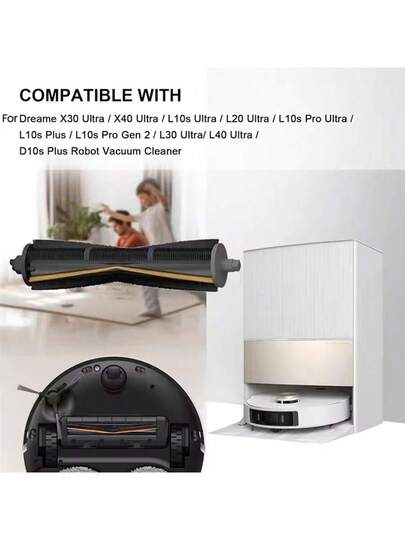 1pc Tricut Brush, Dreame X30 Ultra, X40 L10s Pro L20 L40 S10/S20 S10 Pro/Plus, Anti Washable, Triple Cutting Depth Cleaning view 2