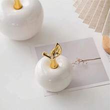 1件极简苹果形桌面摆件，白色创意波西米亚风格工艺品，适合作为朋友礼物/办公桌家居装饰 - 彩色 - 查看 4