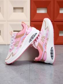 Zapatillas deportivas minimalistas, ligeras y versátiles de mujer con estilo coreano casual, con cojín de aire, malla transpirable y cómoda, con cordones