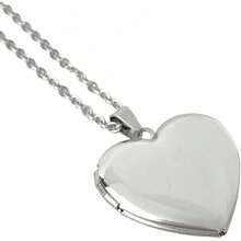 Collar Relicario para Fotos de Acero Inoxidable Corazón, Joyería para Regalo - Plateado - Ver 1
