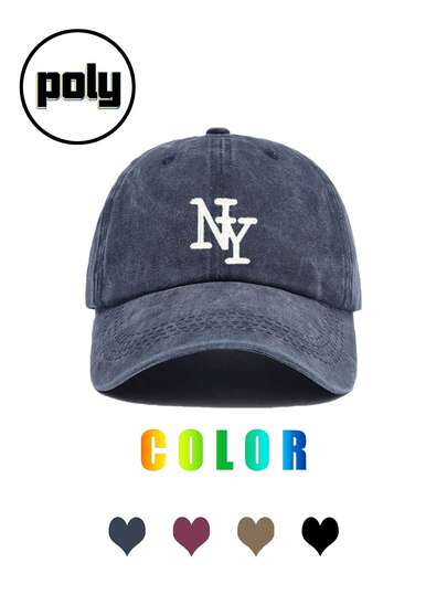 1PC Unisex Alphabet NY Printed Baseball Cap - Adjustable UV Protection Ideal For Hiking, Mountaineering, Travel, Sun Protection & Outdoor Sports