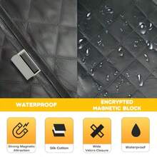 Garage Door Screen for Winter Thermal Insulated Door Curtain Fits Garage Doors Size up to 488x305cm Magnetic Waterproof Doors Cover for Cold with Thickened Cotton Negro13x8FT - como en la foto - Ver 5
