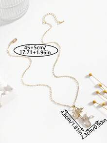 1pc Fashionable European & American Cute Owl Shaped Pendant Necklace With Transparent Rhinestones, Suitable For Women's Daily Wear