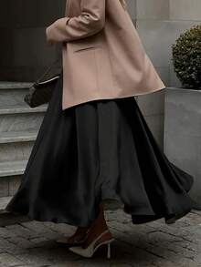 EARO Plus Size Satin Skirt, Fashionable, High-Quality, Versatile, Elegant