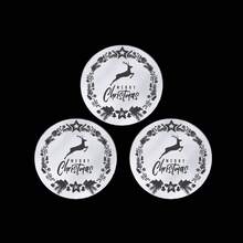 3 Pieces Merry Christmas Acrylic Cupcake Toppers Acrylic Mirror Disc Xmas Cupcake Decorations For Christmas New Year Party Supplies (Gold & Silver)