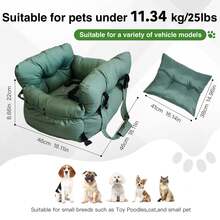 HAZOOWILL Asiento de coche para transportar mascotas, cama de viaje portátil y cálida para perros y gatos de menos de 11 kg con arnés de ajustable, asa y correa para el hombro, se adapta a los asientos delanteros/traseros del coche y al interior, regalo de Navidad para invierno/otoño