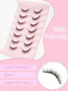 7 Pairs Natura Lashes Crossed Faux Mink Eyelash Wispy Fluffy False Eyelashes Handmade 5-14mm Ultra-Light And Natural Look For Makeup - Natural Lashes - View 3