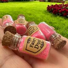 5 قطع زجاجات غبار جنية صغير - غبار سحري متلألئ متنوع في زجاجات زجاجية مع سدادات فلين، مناسبة لعيد الميلاد، عيد الحب، عيد الميلادكر، هالوين، العودة إلى المدرسة وغيرها من المناسبات