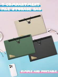 1个多层风琴式文件袋，简约便携式文件收纳袋，办公文件袋，考试回形针收纳器 - 彩色 - 查看 6