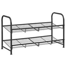SONGMICS Shoe Rack, 2 Tier Shoe Organizer For Closet, Holds Up To 8 Pairs Of Shoes, Shoe Rack For Front Door Entrance, Metal Shoe Shelf With Adjustable Tilt Angle, For Entryway - 黑色 - 查看 6