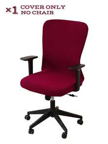 1 Stück T-Jacquard Bürostuhlbezug Stretch Komplett-Überzug Computerstuhl Schutzhülle Einfarbig Drehstuhl Bezug für Zuhause Hotel