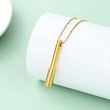 nuevo-2025Yinplsmemory - Collar de urna de barra cilíndrica para cenizas, collar personalizado de cenizas, collar de recuerdo de un ser querido - Oro - Ver 4