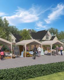 Tienda de campaña Comercial de 7 pies con Tela Oxford Impermeable, Ideal para Fiestas, mercados, Bodas, Camping, barbacoas, Eventos al Aire última intervensión - Camel - Ver 5