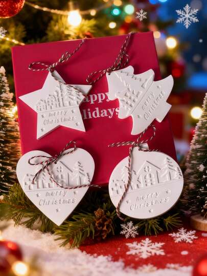 1pc Christmas Pendant Silicone Mold,Home Decor,Wall Decor,Wedding Decor,New Year Decor,DIY Aromatherapy Diffuser Stone Mold,Christmas Series Accessories Hanging Decoration Gypsum Epoxy Resin Mold,Gift For Woman,Birthday Gift,Best Friend Gifts,DIY Gift