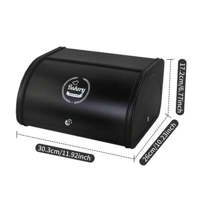 Multi-Use Bread Storage Box With Sliding Cover, Perfect For Bread & Essentials In Kitchen, Entryway & Dorm Rooms,Metal Frame Storage Box With Sliding Lid, Sturdy Dustproof Container For Countertop Organization - Stays Neat & Tidy,Medium/Large Dustproof Container For Kitchen Counter & Pantry Organization