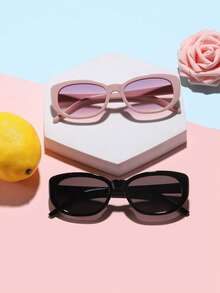 2 pezzi occhiali ovali retrò alla moda per ragazzi di età compresa tra 12-16 anni, realizzati in acrilico, adatti per uscite estive e abbinamento con gli outfit - Multicolore - Visualizzare 11