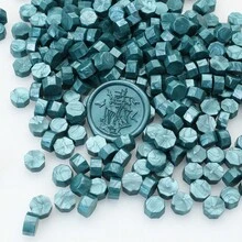 100 sztuk/worek Metalowe ośmiokątne koraliki do pieczętowania woskiem, używane do pieczętowania kopert, zaproszeń ślubnych, koralików do pieczętowania opakowań prezentowych