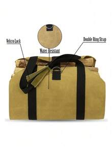 Bolsa para lenha à prova d'água com alça - Bolsa durável para armazenamento de madeira, bolsa para transporte de lenha resistente a rasgos para lareiras internas, acampamentos ao ar livre, caminhadas, jardinagem, piqueniques, viagens de trailer e uso em pátios, perfeita para armazenar e transportar toras, feixes de lenha e acendedores