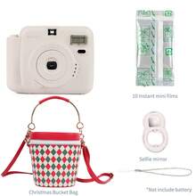 Popoto Mini Instant Camera Includes 10 Sheets Film With Auto Exposure Built-In Flash Center Viewfinder Perfect Christmas Gift(Not Include Battery) - 相機+底片+自拍鏡+聖誕節水桶包 - 查看 11