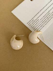 Vintage Silver Needle Dark Wine Red Drop Earrings Female Resin Personalized Elegant Earrings Gift