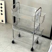 Acrylic Storage Rack, Suitable For Bathroom, Kitchen And Living Room Organization With A Transparent Multi-Layer Design And A 360° Rotation Feature For Easy Access To Tissue Boxes, Cosmetics, And Everyday Essentials; Space-Saving, Clear Acrylic Construction With Smooth Edges; Keeps Countertops Tidy In Vanity, Sink, Pantry, Laundry, And Dining Areas; Versatile, Stylish Storage Solution That Enhances Modern Decor And Daily Efficiency. - Multicolor - View 4