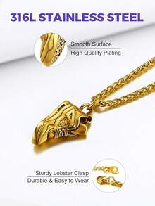 Richsteel 3D/Basketball/Soccer/Baseball Ball Boxing Glove Cool Pendant Men, 316L Stainless Steel Sneaker Chain,Sport Fan Jewelry - 04-金色運動鞋 - 查看 5