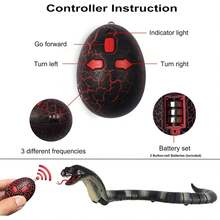 Serpiente Cobra de Control Remoto Mejorada Rely2016 de 17" de Largo, Juguete de Serpiente RC Recargable para Niños (Negro) - Negro - Ver 7