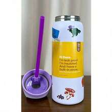 O-Wal-A Vacuum Flask With Straw 24oz/32oz,Can Be Used For Outdoor Sports, Heat Preservation Time Cold And Hot Water Can Be Insulated, Frozen Drinks, Beautiful Appearance, Exquisite Workmanship, Suitable For Camping, Work, Indoor Use. - 草莓 - 查看 2