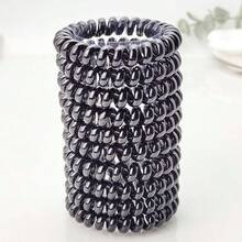 Fashionable New Jelly Black Spiral Hair Ties, Minimalist Elegant Hair Scrunchies, Ponytail Holders ,Hair Elastics ,Hair Rubber Bands ,Hair Rope - Multicolor - View 1
