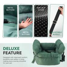 HAZOOWILL Asiento de coche para transportar mascotas, cama de viaje portátil y cálida para perros y gatos de menos de 11 kg con arnés de ajustable, asa y correa para el hombro, se adapta a los asientos delanteros/traseros del coche y al interior, regalo de Navidad para invierno/otoño