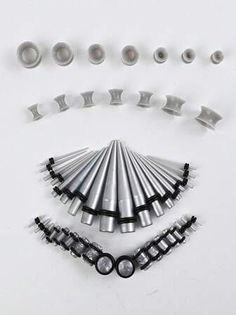 Set de 49+1 piezas de joyas de perforación corporal popular, expansores de orejas, adecuado para hombres y mujeres