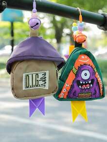 1 Stück Fahrrad Hängetasche mit Perlenbesatz und Glocke, Fahrrad Gepäckträger Tasche mit großer Kapazität, Straßen-/Berg-/Faltrad Zubehörtasche mit reflektierendem Band Dekoration und Glocke