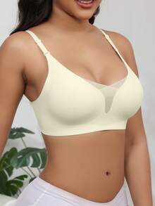 Nahtloser, drahtloser, atmungsaktiver und verstellbarer Netz-BH für Damen, Herbst