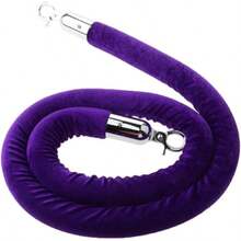 1.5m4.9ft Velvet Rope Crowd Control Stanchion Post - Elegant Queue Line Barrier Business Spaces - 1.5m + Purple - View 3