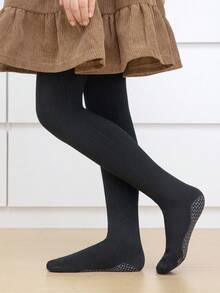 1/2pcs Girls/Kids/Toddlers Thermal Lined Leggings, Solid White, BlacStirrupess Tights, Cartoon, Vertical Stripe, Polka Dot PattStirrupotless Leggings - Multicolor - View 9