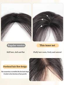 女士合成刘海假发，自然蓬松，增加发量，3D帘式刘海，中分假刘海，发片，夹式刘海接发，自然隐形刘海假发 - 彩色 - 查看 7