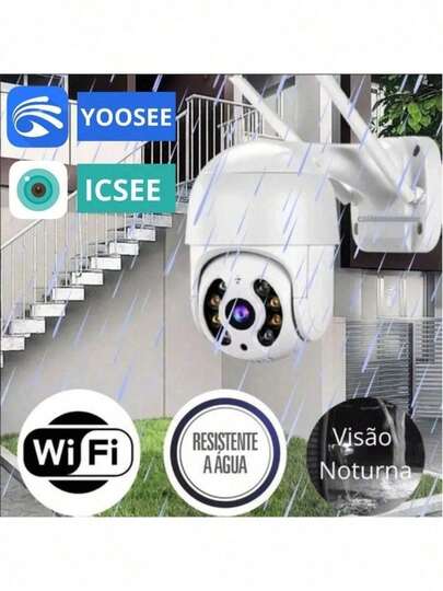 Câmera Externa Ip a Prova D'água com Infravermelho Alarme Wifi Hd Sensor De Movimento yoosee / icsee