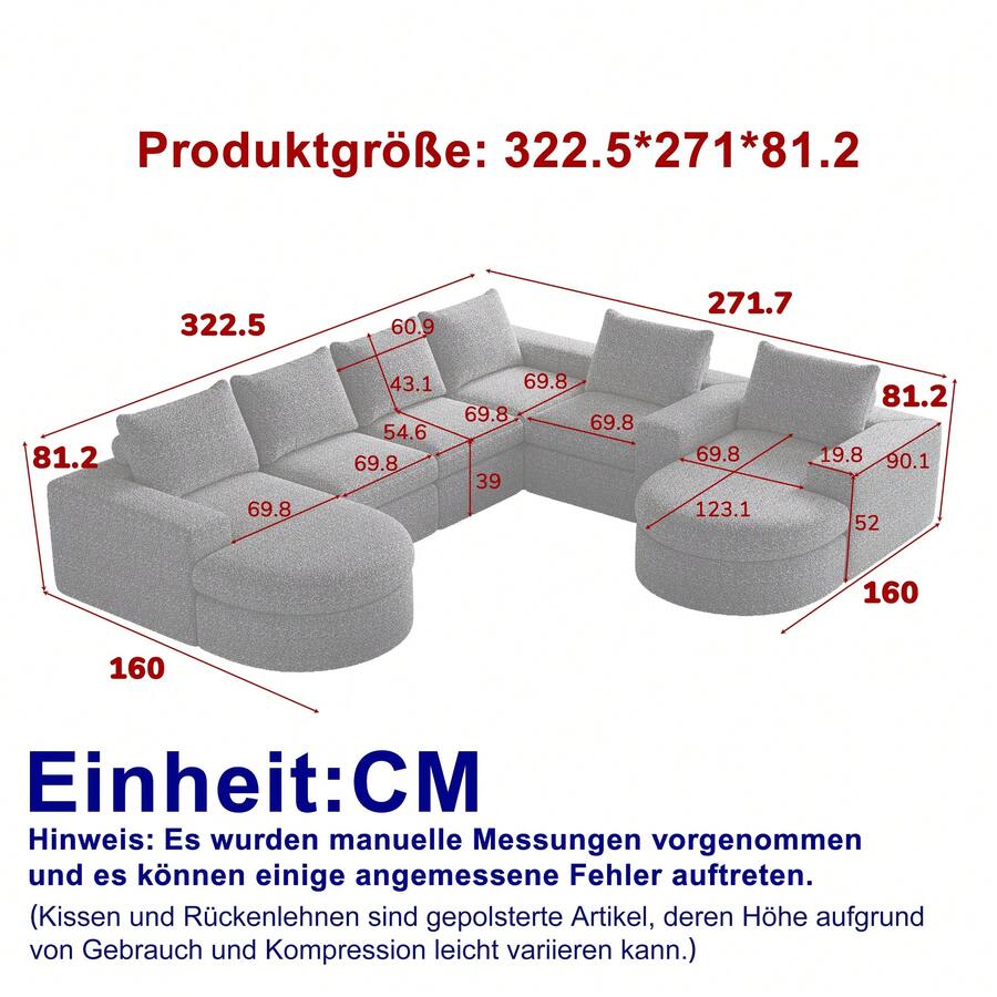 Chenille Curved Sofa With Recliner, Fully Compressed And Without Frame, Modular Combination Sofa L-Shaped Recliner, Foam Compression Sofa, Two-Piece Set - Dark Grey - View 1