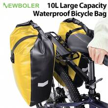 NEWBOLER 10L 1pc Large Capacity Bicycle Side Bag PVC Waterproof Cycling Bag Gravel And MTB Bike Rear Seat Rack Bag Cycling Accessories